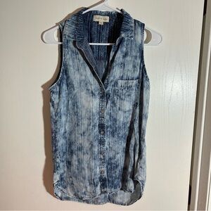 Cloth & Stone Sleeveless Collared‎ Buttondown Shirt XS